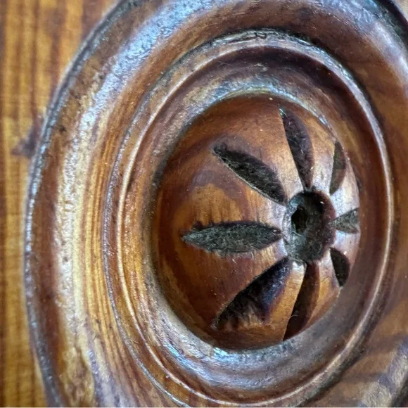 Carved Wooden Wall Decor in Warm Brown - Picture 8 of 9